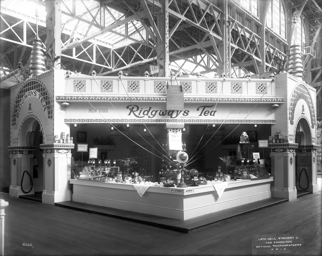 Ridgeway Tea Company's exhibit at the PPIE, 1915.