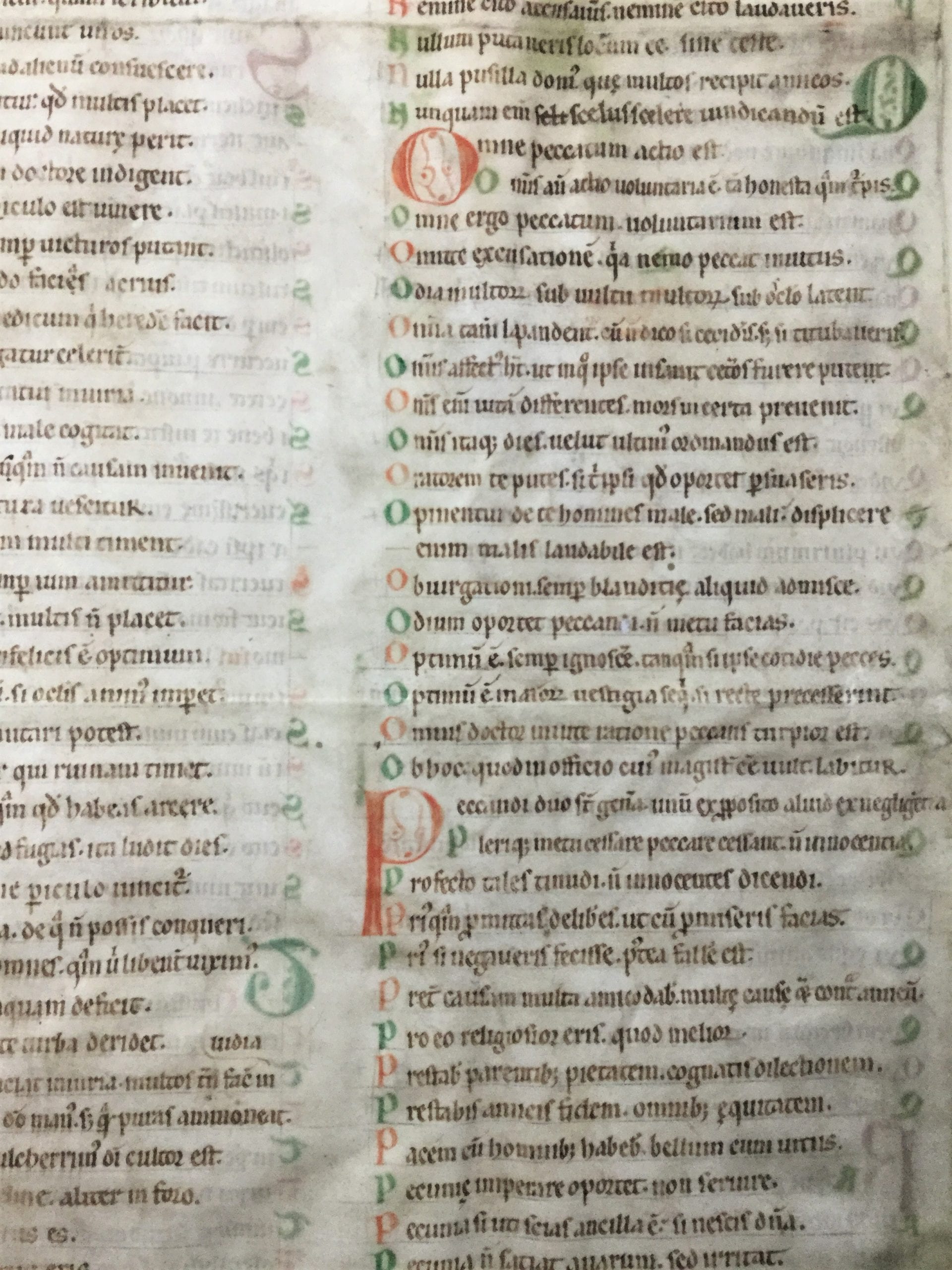 12th-century bifolium from André Simon's library - text by Isidore of Seville and Publilius Syrus