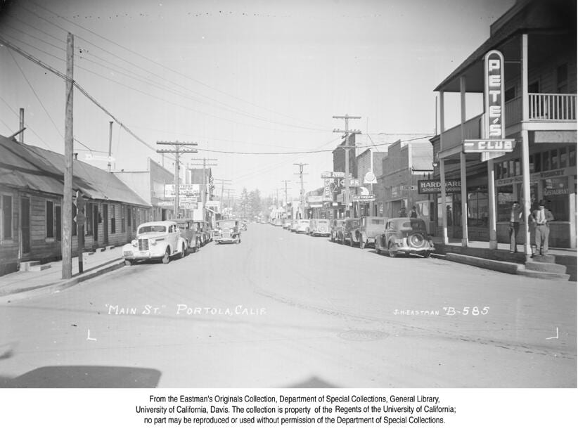 "Main Street," Portola, Calif., 1937.