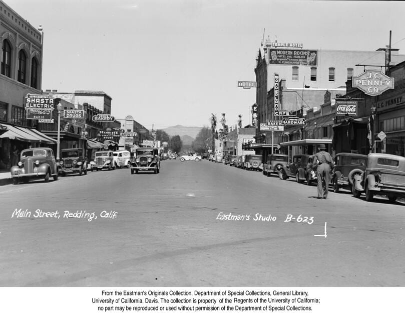 Main Street, Redding, Calif., 1937. 