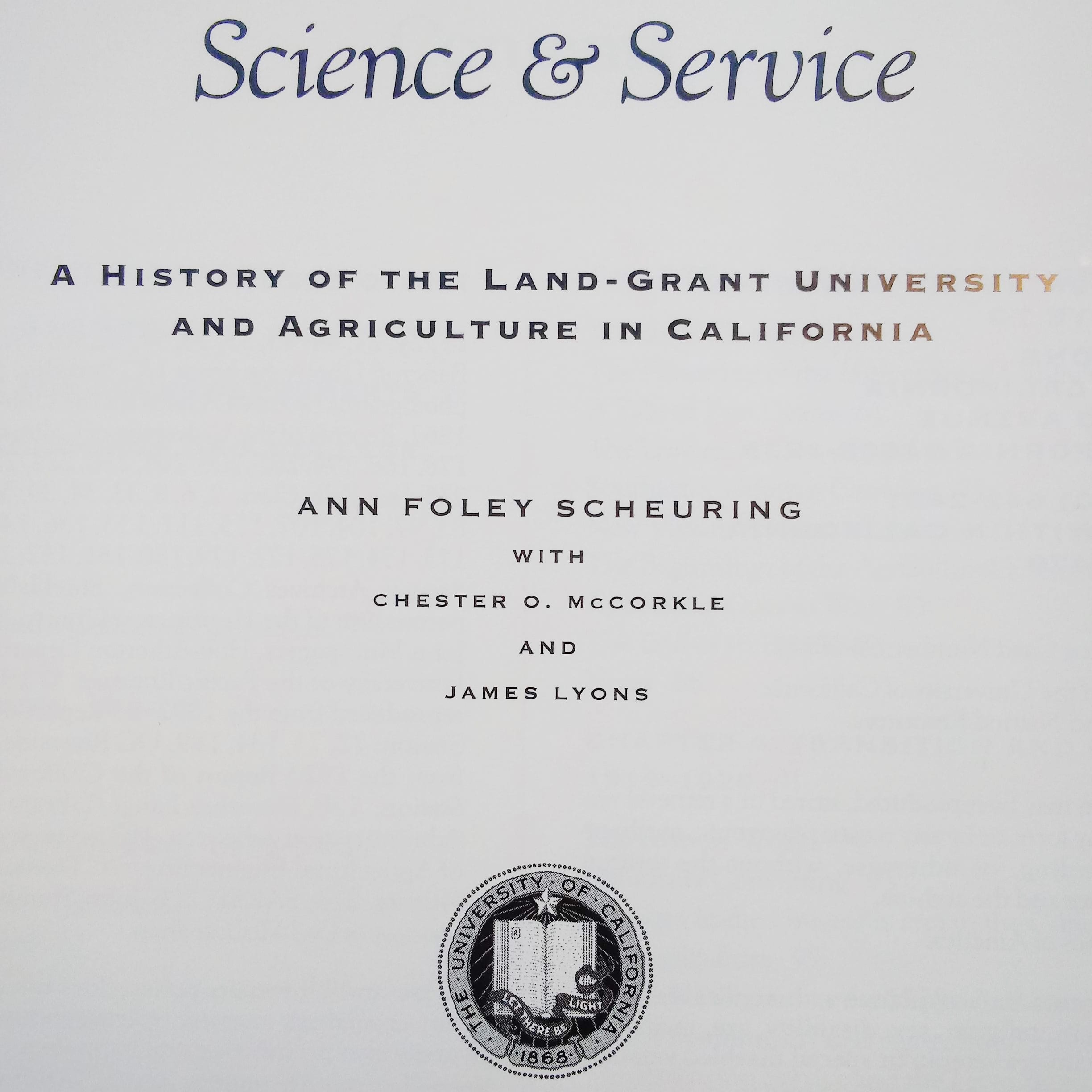 Science and Service by Ann Foley Scheuring, 1995