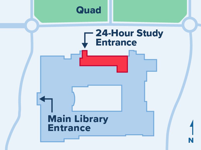 24 hour study room location map