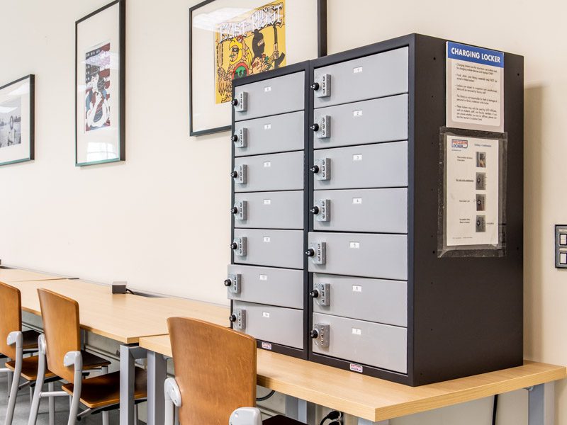 charging locker sitting on a tabletop