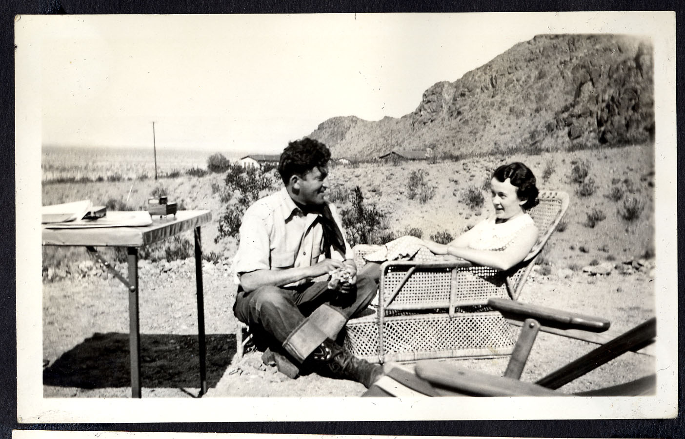 Michael and Margaret sitting outside