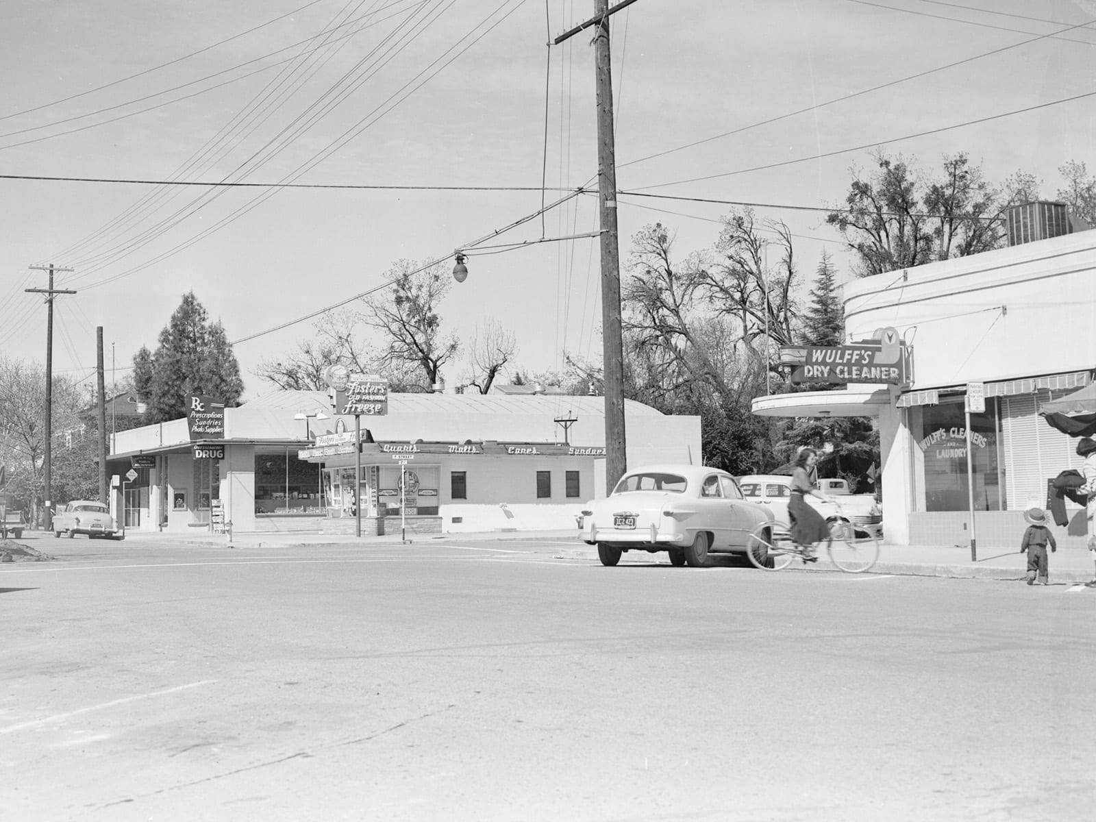 Second Street at F Street, looking northwest, 1951