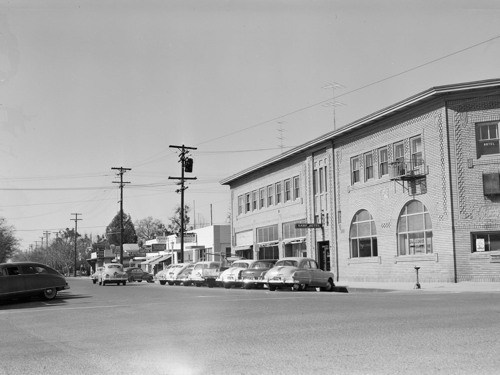 Second Street at G Street, looking west, 1953