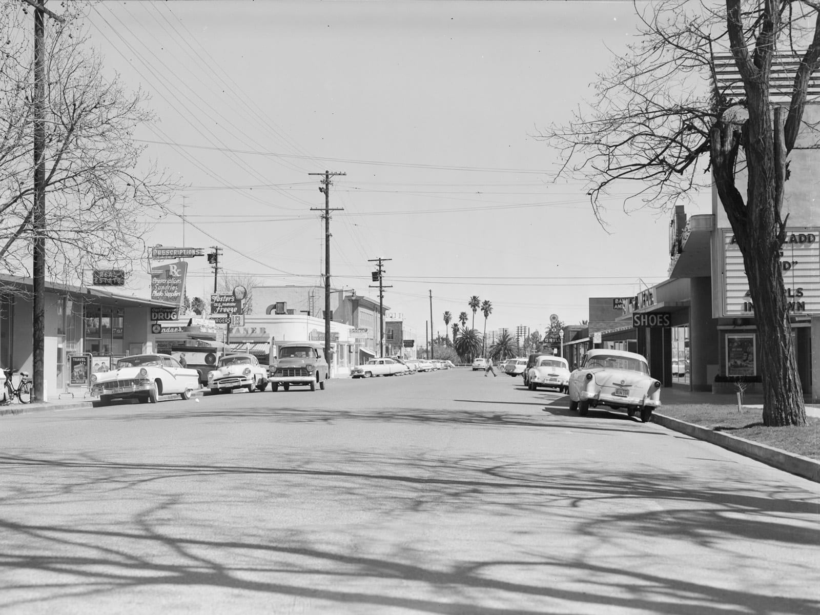 Second Street between E and F Streets, looking east, 1957
