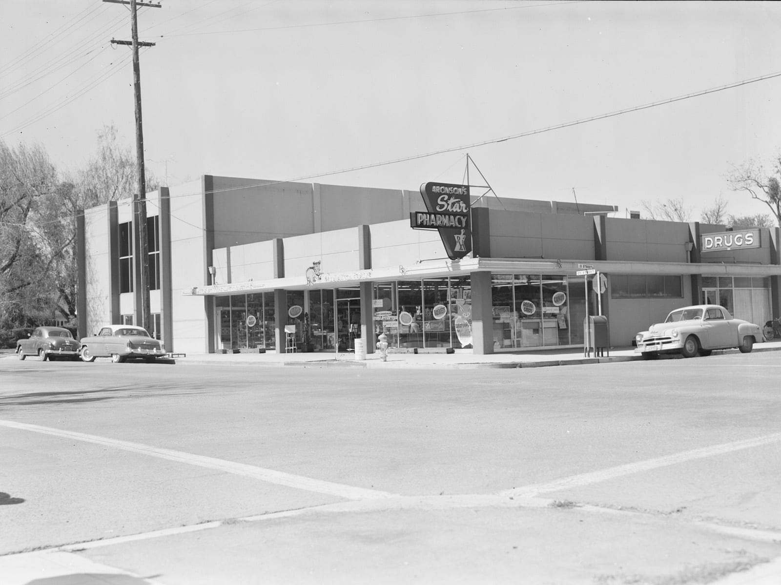 Second and D streets, looking northwest, 1957