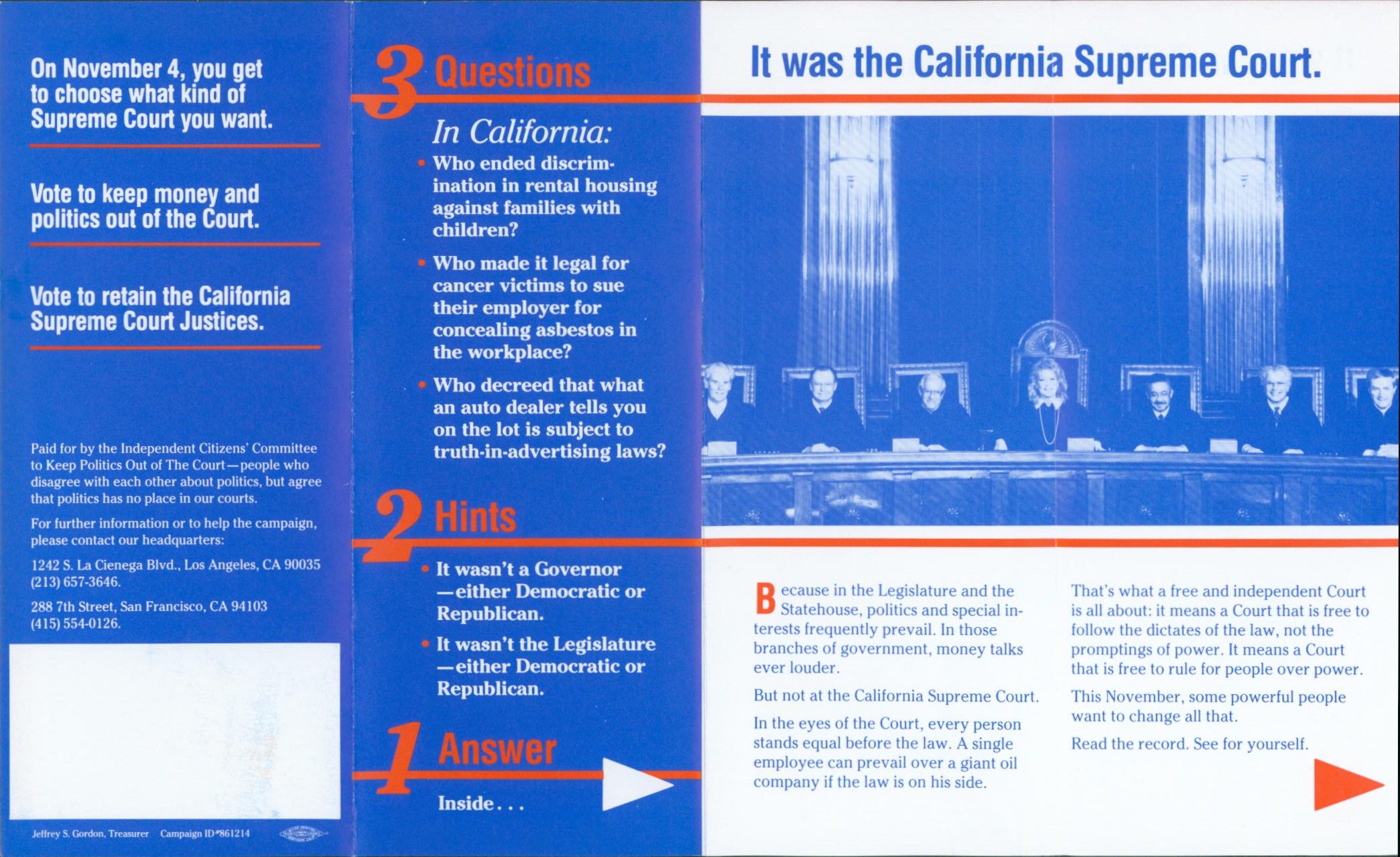 Independent Citizen's Committee Brochure