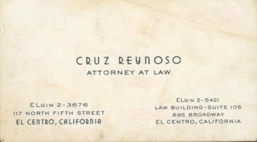 Cruz Reynoso's Private Practice business card
