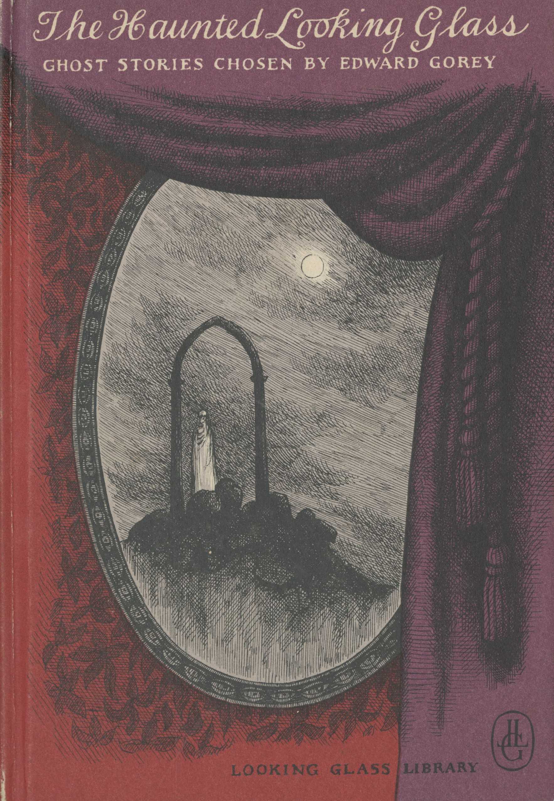A cover with an illustration of a mirror depicting a ghostly figure under the moon.