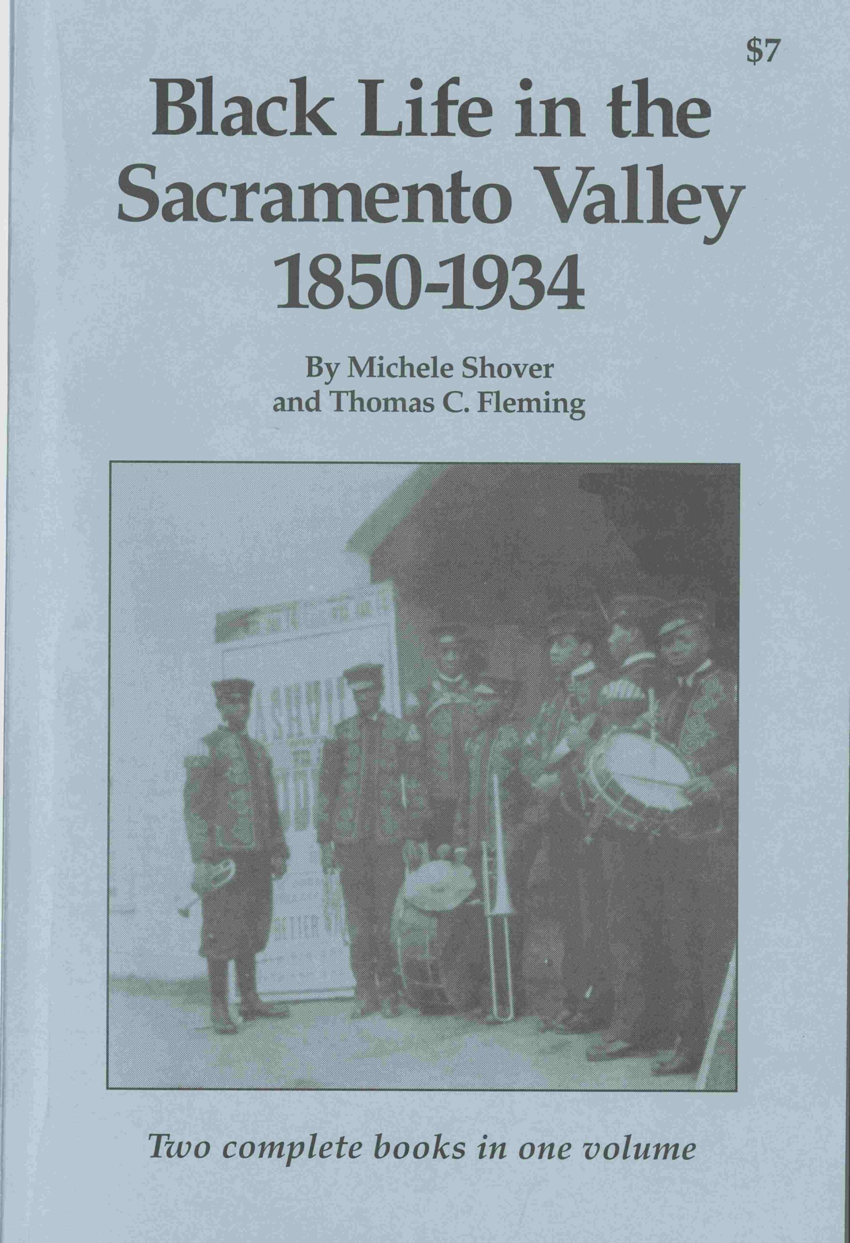 A blue cover with black text. An image of an African American marching band is in the center.