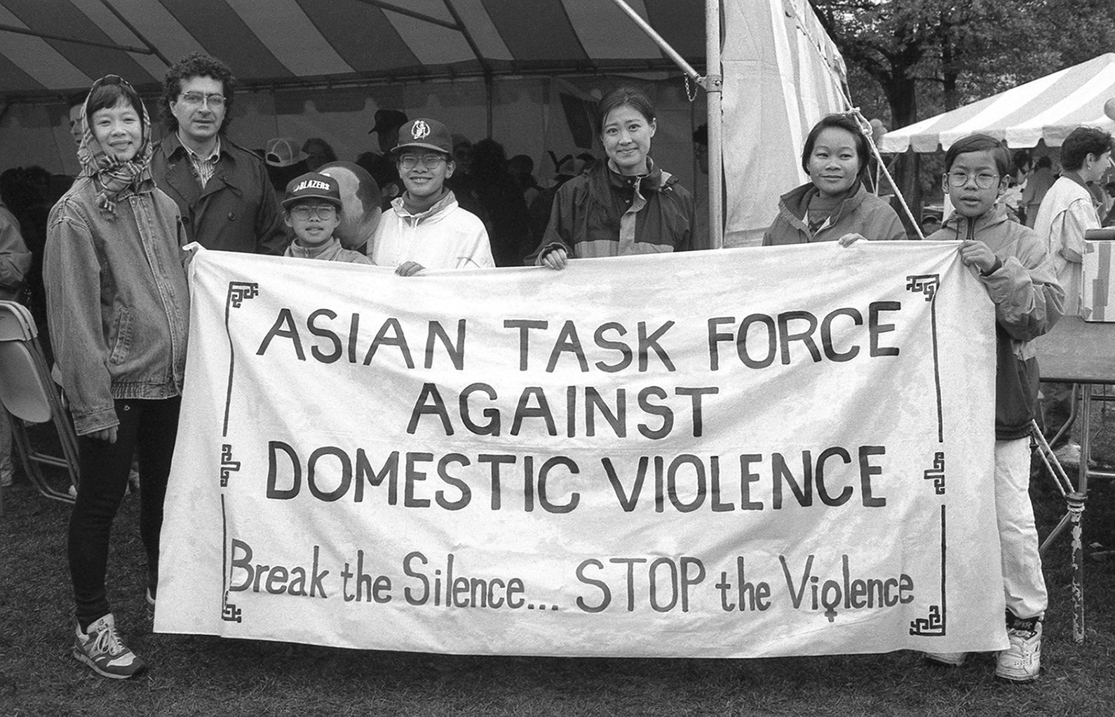 Asian Task Force Against Domestic Violence at the Jane Doe Walk for Women’s Safety at the Hatch Shell on the Esplanade Boston MA October 25, 1992