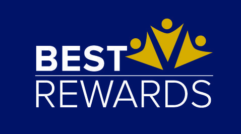 Best Rewards logo on a blue background