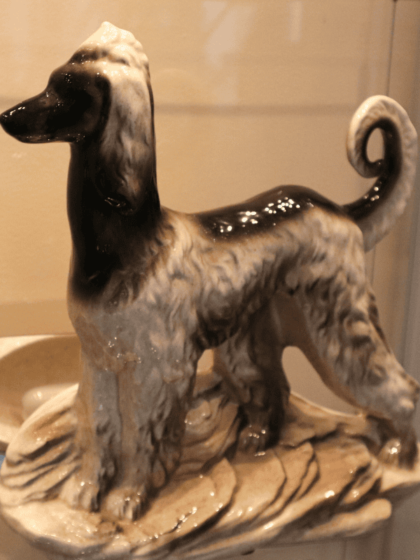 TV lamp in shape of afghan hound 